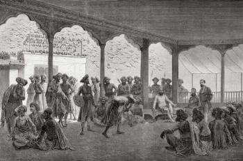 The court of the Gaekwad, the ruling prince or Maharaja Gaekwad of Baroda, India, in the 19th century. | Obraz na stenu