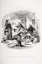 The Midshipman is boarded by the enemy, illustration from 'Dombey and Son' by Charles Dickens (1812-70) first published 1848 (litho) | Obraz na stenu