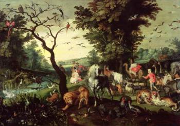 The Animals Entering Noah's Ark (oil on panel) | Obraz na stenu