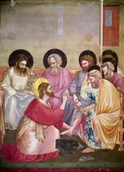 Christ Washing the Disciples' Feet, detail of Christ and six disciples, c.1303-05 (fresco) | Obraz na stenu