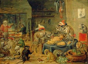 Monkey Banquet, 1810 (oil on wood) | Obraz na stenu