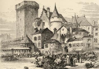 Angouleme, France, illustration from 'Spanish Pictures' by the Rev. Samuel Manning (engraving) | Obraz na stenu