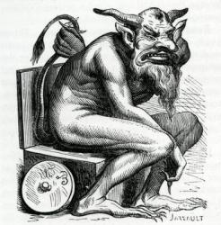 Belphegor, illustration from the 'Dictionnaire Infernal' by Jacques Albin Simon Collin de Plancy, 1863 (engraving) | Obraz na stenu