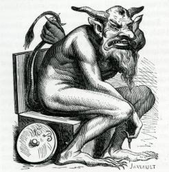 Belphegor, illustration from the 'Dictionnaire Infernal' by Jacques Albin Simon Collin de Plancy, 1863 (engraving) | Obraz na stenu