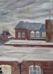 Guinness Trust Buildings, Fulham Palace Road (oil pastel on paper) | Obraz na stenu
