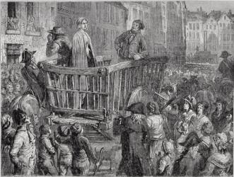Charlotte Corday (1768-93) on the Way to her Execution in 1793, engraved by Theodor Meyer-Heine (engraving) | Obraz na stenu