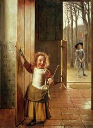 Children in a Doorway with 'Colf' Sticks, c.1658-60 (oil on panel) | Obraz na stenu