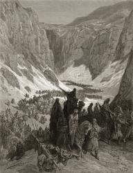 The Christian Army in the Mountains of Judea, illustration from 'Bibliotheque des Croisades' by J-F. Michaud, 1877 (litho) | Obraz na stenu