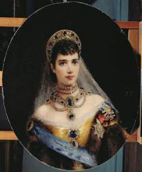 Portrait of Empress Maria Fyodorovna (1847-1928) Dagmar of Denmark (oil on canvas) | Obraz na stenu