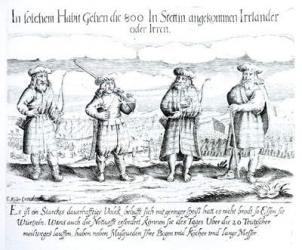 In Such Attire did 800 Irishmen (or Lunatics) Arrive in Stettin (engraving) | Obraz na stenu