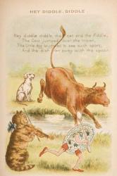 Hey Diddle, Diddle, from 'Old Mother Goose's Rhymes and Tales', published by Frederick Warne & Co., c.1890s (chromolitho) | Obraz na stenu