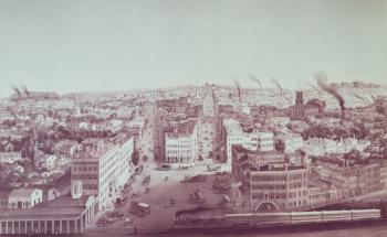 View of Utica City, New York State, engraved by D.W. Moody, pub. by F. Michelin, c.1850 (litho) | Obraz na stenu
