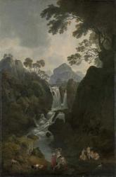 A Waterfall with Bathers, c.1800-17 (oil on canvas) | Obraz na stenu