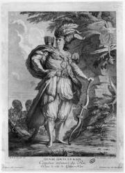 The actor Lekain as Genghis Khan, in 'L'Orphelin de La Chine' by Voltaire (1694-1778) 1765 (engraving) | Obraz na stenu