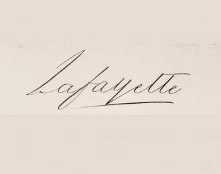 Signature of Marie-Joseph-Paul-Yves-Roch-Gilbert du Motier, Marquis de Lafayette (litho) | Obraz na stenu