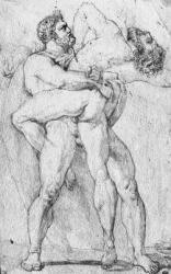 Hercules strangling Antaeus (graphite pencil on paper) | Obraz na stenu