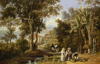 Garden Scene on the Broganza Shore, Rio de Janeiro | Obraz na stenu