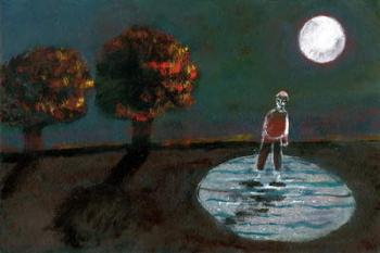 Autumn Becoming Winter, Study For A Night Stroll, 2004, (oil on paper) | Obraz na stenu
