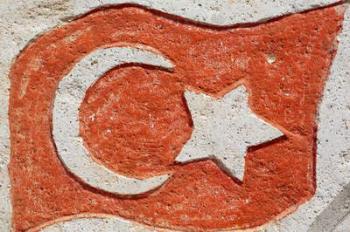 Turkish flag moulded in cement. | Obraz na stenu