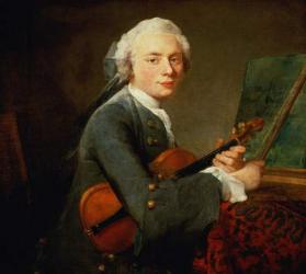 Young Man with a Violin, or Portrait of Charles Theodose Godefroy (1718-96) c.1738 (oil on canvas) | Obraz na stenu