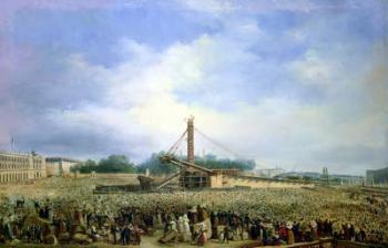 Erecting the Obelisk from Luxor in the Place de la Concorde, 25 October 1836 (oil on canvas) | Obraz na stenu