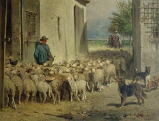 Return to the Sheepfold, 1860 (oil on canvas) | Obraz na stenu