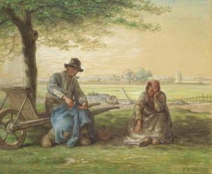 Peasants Resting, c.1866 (pencil & pastel on paper) | Obraz na stenu