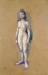 Standing Female Nude, 1898 (oil on card) | Obraz na stenu