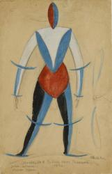 Aviator, Costume design for the opera Victory over the sun by Aleksei Kruchenykh, 1913 (ink, gouache & pencil on paper) | Obraz na stenu