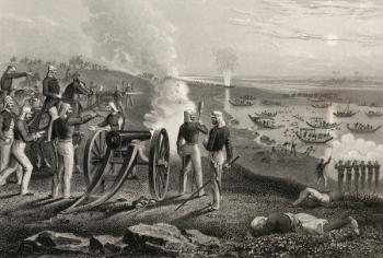 Major Eyre driving the Oude rebels from Allahabad in 1857, from 'The History of the Indian Mutiny' published in 1858 (engraving) | Obraz na stenu