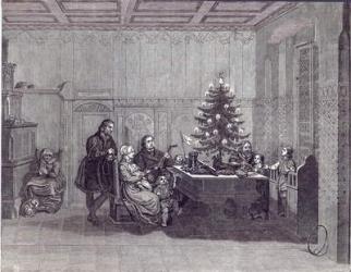 Christmas Eve in Germany: Martin Luther and his family, from 'The Illustrated London News', 26th December 1846 (engraving) | Obraz na stenu