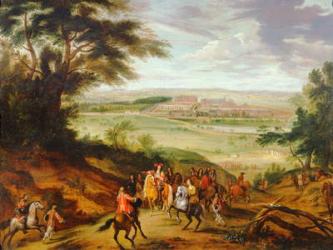 Louis XIV with Versailles in the distance | Obraz na stenu
