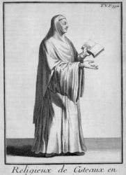 Cistercian nun in choir habit, c.1700 (engraving) | Obraz na stenu