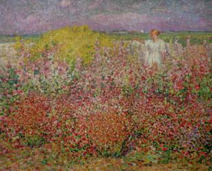 Mrs. Russell Amongst the Flowers at Belle Isle, 1927 (oil on canvas) | Obraz na stenu