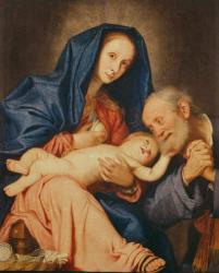 The Holy Family with a Basket (oil on canvas) | Obraz na stenu