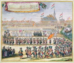 Commemoration of the Peace of Rijswijk, 1697 (coloured engraving) | Obraz na stenu