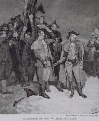 Surrender of Fort William and Mary, from Harper's Magazine, 1886 (litho) | Obraz na stenu