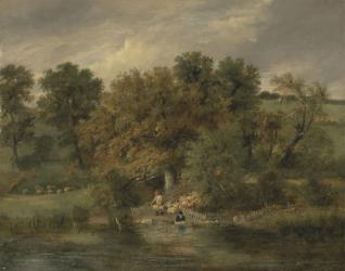 Sheep Washing at Postwick Grove, Norwich, c.1822 (oil on panel) | Obraz na stenu