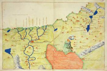 The Middle East, from an Atlas of the World in 33 Maps, Venice, 1st September 1553 (ink on vellum) (see also 330964) | Obraz na stenu