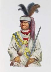 Halpatter-Micco or Billy Bowlegs, a Seminole Chief, c.1825, illustration from 'The Indian Tribes of North America, Vol.2', by Thomas L. McKenney and James Hall, pub. by John Grant (colour litho) | Obraz na stenu