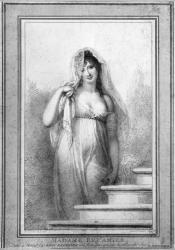 Madame Recamier (1777-1849) engraved by Antoine or Anthony Cardon (1772-1813) 1804 (litho) (b/w photo) | Obraz na stenu
