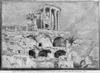 Temple of the Sibyl, Tivoli (pen & wash on paper) | Obraz na stenu