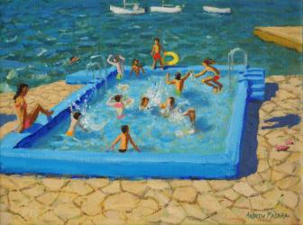 Blue pool,Vrsar,Croatia,2017,(oil on canvas) | Obraz na stenu