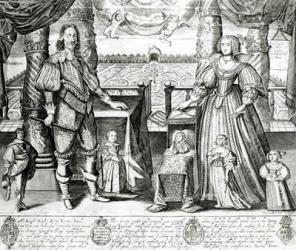 Family Portrait of Charles I (engraving) (b/w photo) | Obraz na stenu
