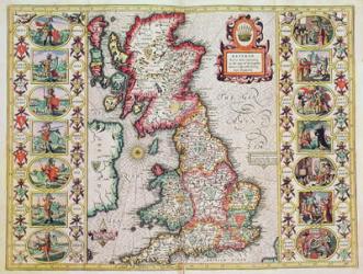 Britain As It Was Devided In The Tyme of the Englishe Saxons especially during their Heptarchy (hand coloured copper engraving) | Obraz na stenu
