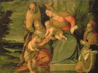 The Holy Family with St. Elizabeth and John the Baptist (oil on canvas) | Obraz na stenu