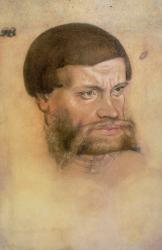 Portrait thought to be of John the Steadfast, Elector of Saxony,(crayon & w/c) | Obraz na stenu