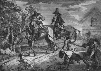 Hudibras Sallies Forth, Plate II, from 'Hudibras' by Samuel Butler, 1726 (engraving) | Obraz na stenu