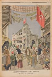 The Turkish Pavilion at the Universal Exhibition of 1900, Paris, illustration from 'Le Petit Journal', 3rd June 1900 (colour litho) | Obraz na stenu