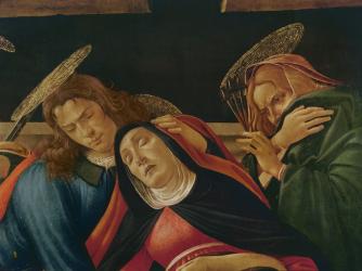 The Lamentation over the Death of Christ (detail of the Virgin and Saint John), c.1490 (tempera on wood) | Obraz na stenu
